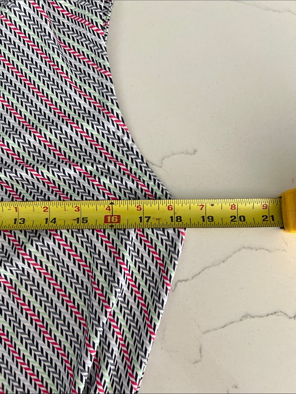 Fairway & Greene Sleeveless Chevron Midi Dress in Pink, Navy & White - Picture 9 of 10
